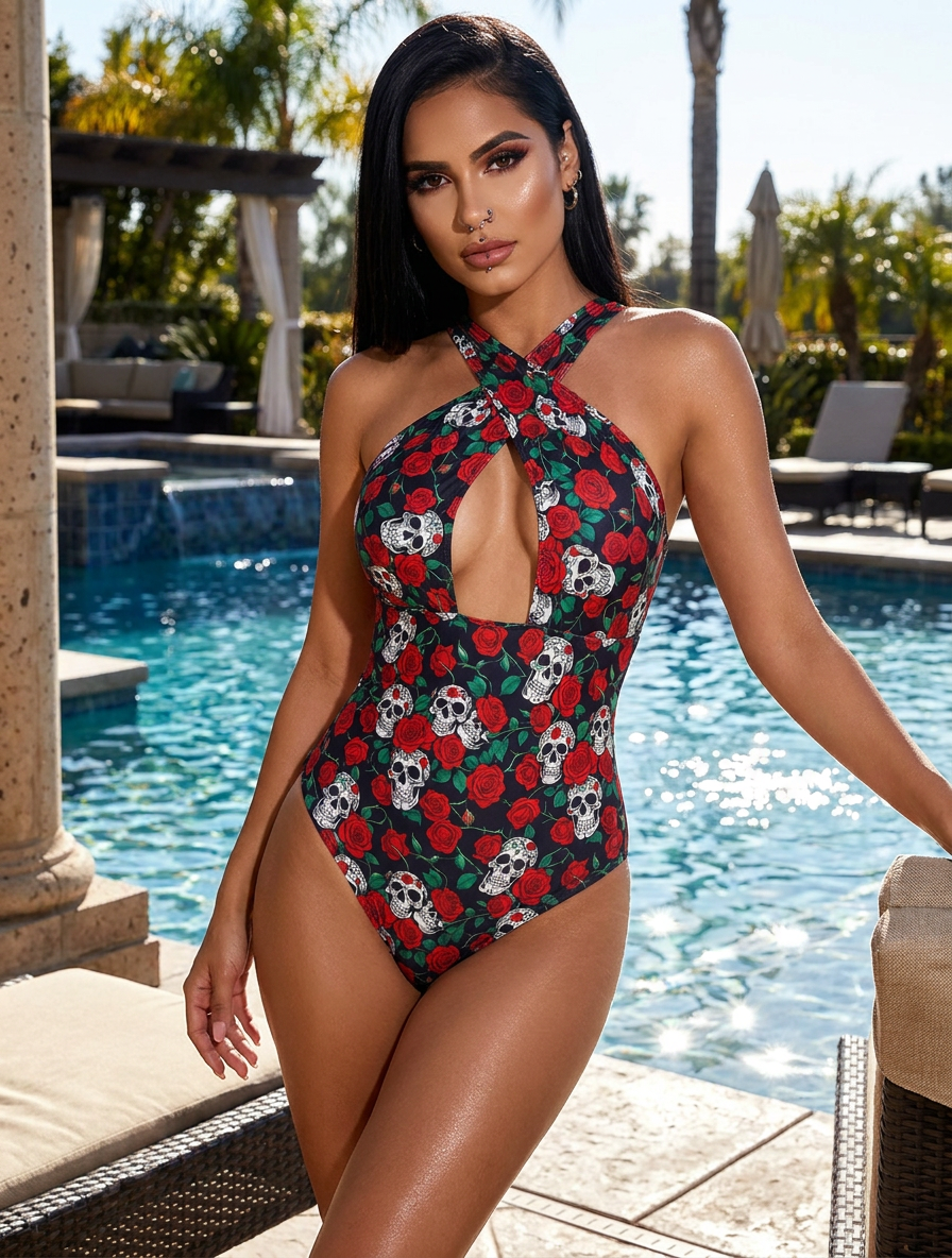 Adjustable shoulder strap sexy bikini